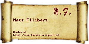 Matz Filibert névjegykártya